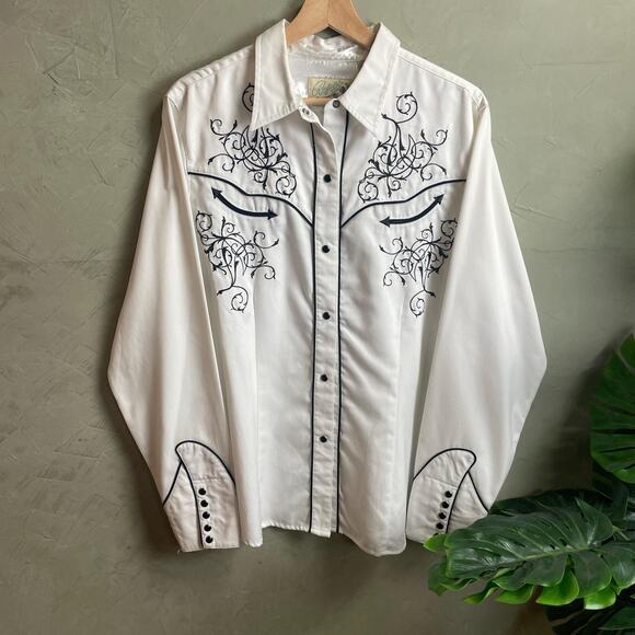 Roper Vintage Western Pearl Snap Embroidered XL Button Up - Picture 1 of 4